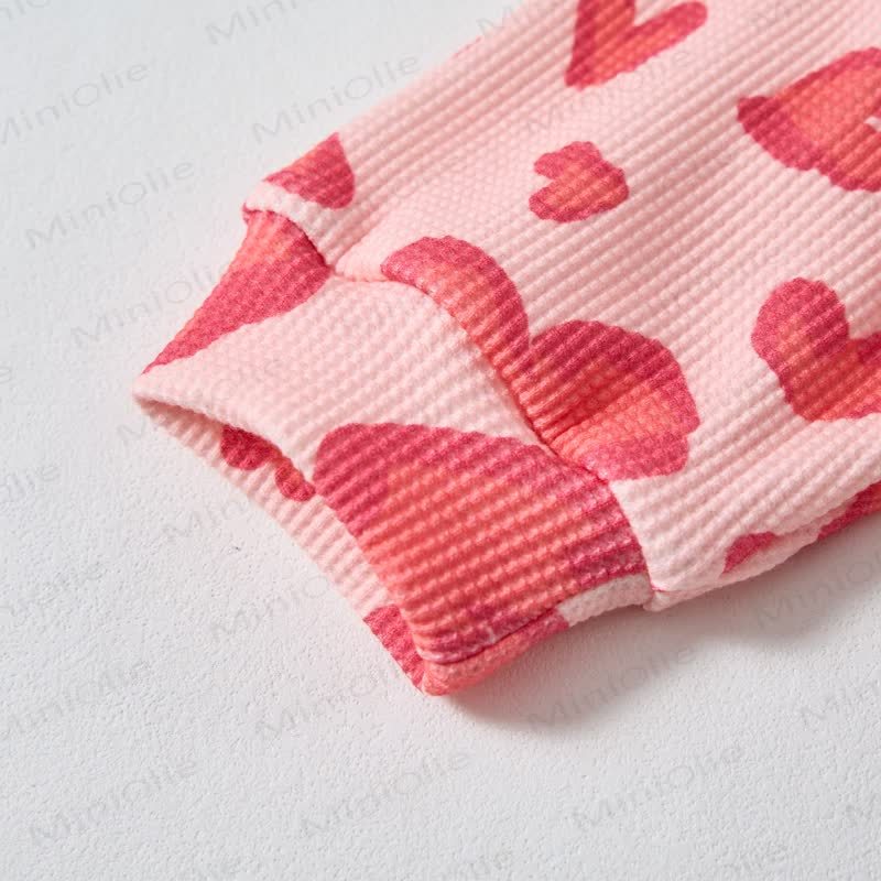 Baby Love Leopard Print Waffle 2-piece Pink Set - image 4