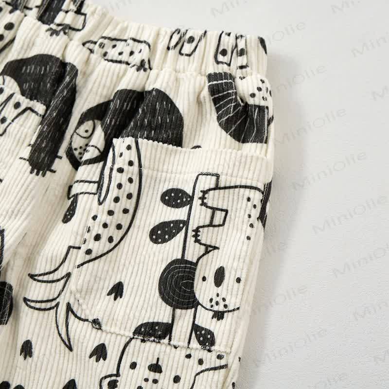 Baby Toddler Beige Animal Cord Pants - image 4