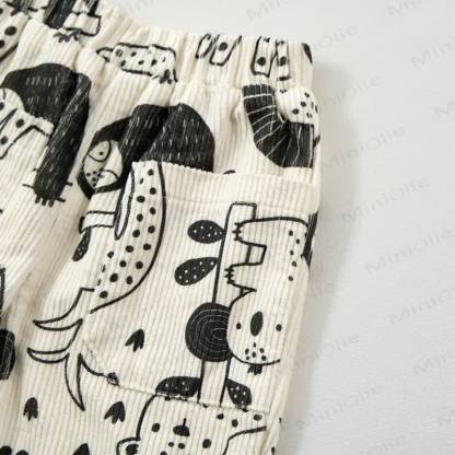 Baby Toddler Beige Animal Cord Pants - image 4