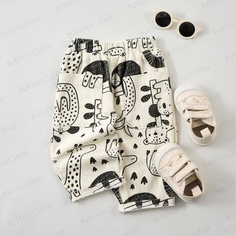 Baby Toddler Beige Animal Cord Pants - image 3