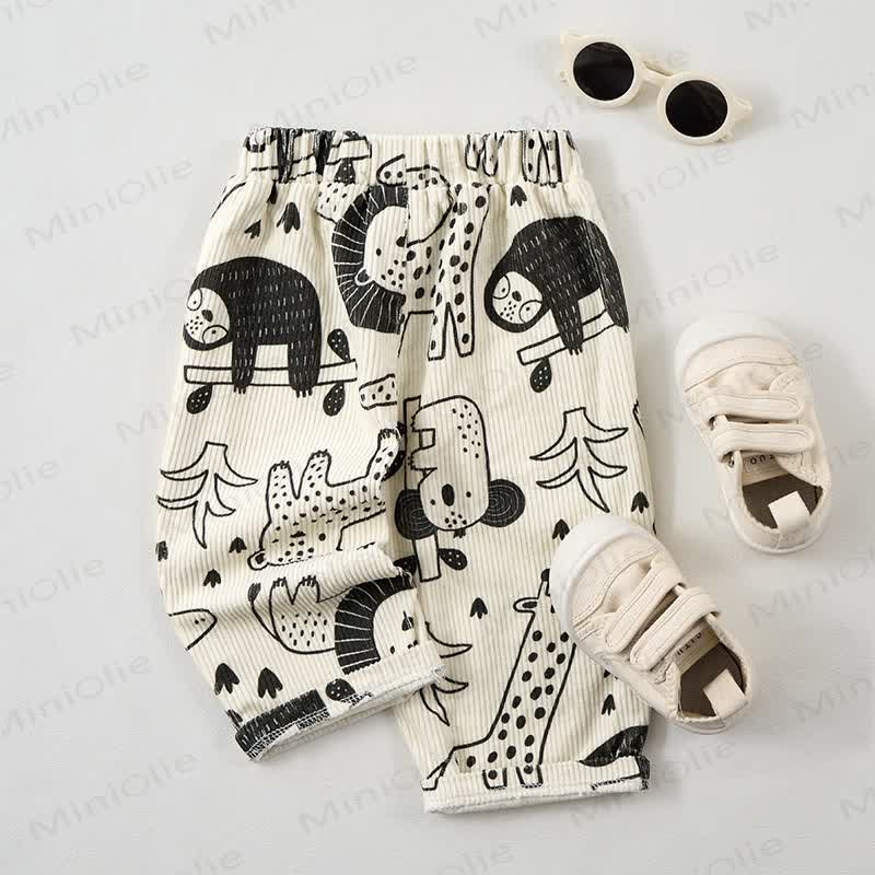 Baby Toddler Beige Animal Cord Pants - image 2