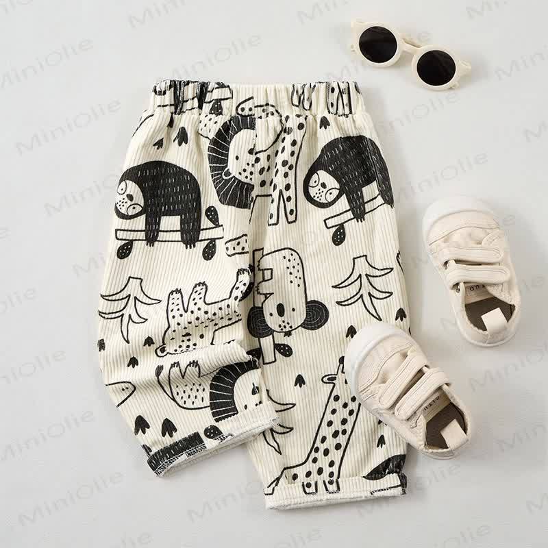 Baby Toddler Beige Animal Cord Pants - image 2