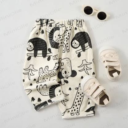 Baby Toddler Beige Animal Cord Pants - image 2