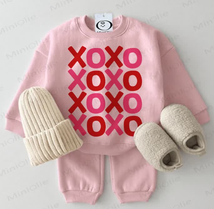 XOXO XOXO Baby Sweatshirt 2-piece Pink Set - Pink - 2-3T - image 1