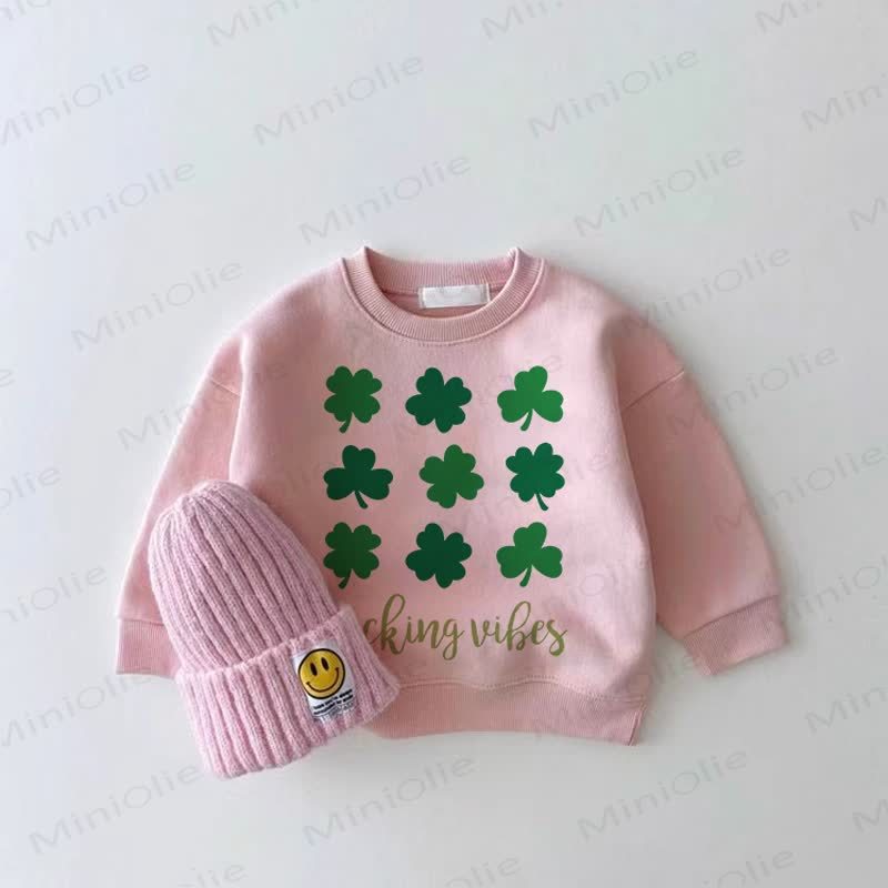 LUCKY VIBES Baby Pink Girl Sweatshirt - Pink - 2-3T - image 1