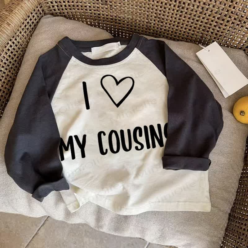 I MY COUSIN Baby Love Dark Gray Raglan T-shirt - Drak Gray - 2-3T - image 1