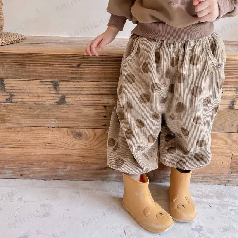 Baby Toddler Cord Dot Fleece Lined Pants - image 5