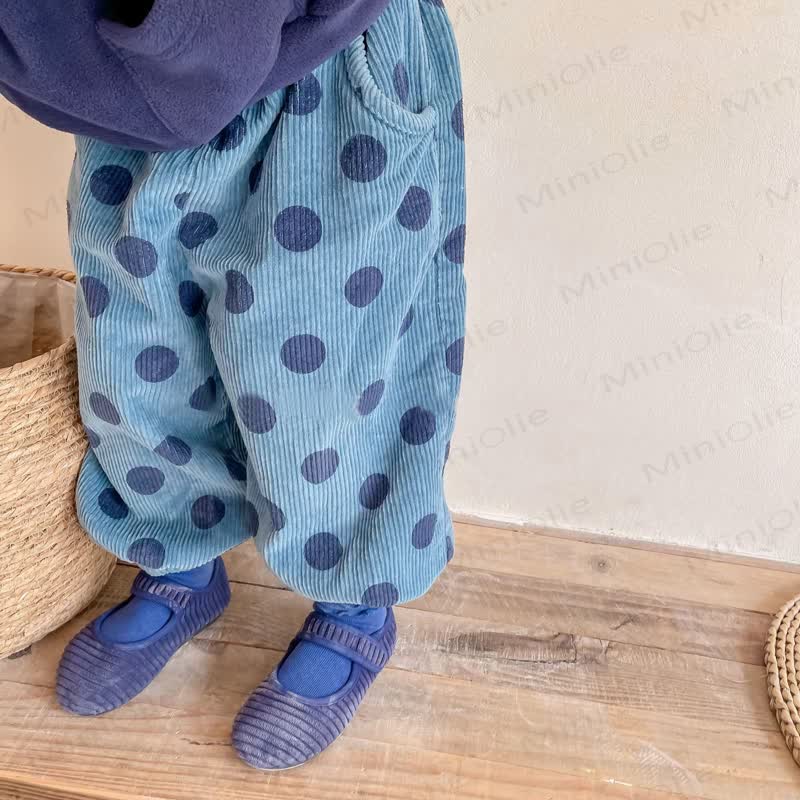 Baby Toddler Cord Dot Fleece Lined Pants - image 1