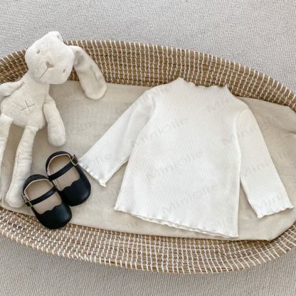 Baby Girl Solid Color Rib T-shirt - White - 2-3T - image 2