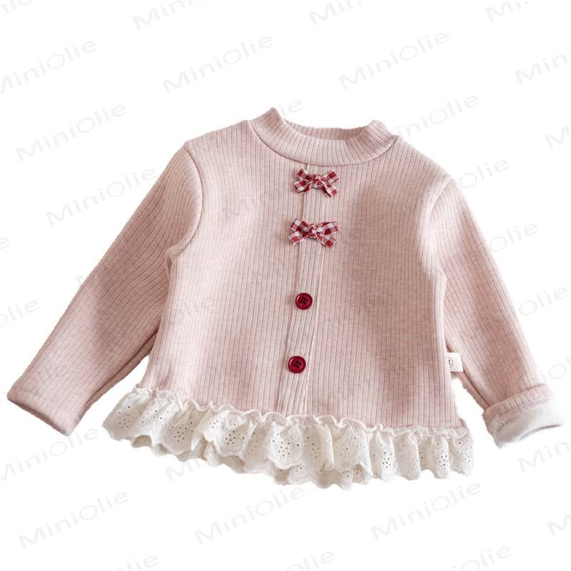 Toddler Girl Bow Lace Knit Top - image 5