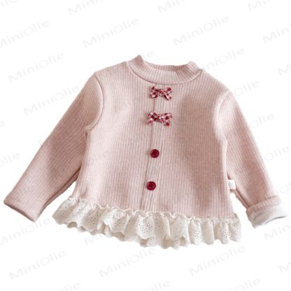 Toddler Girl Bow Lace Knit Top - image 5