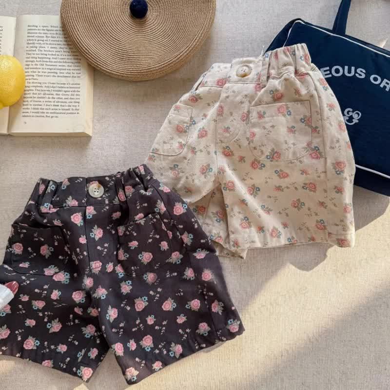 Baby Toddler Girl Flower Loose Shorts - image 1