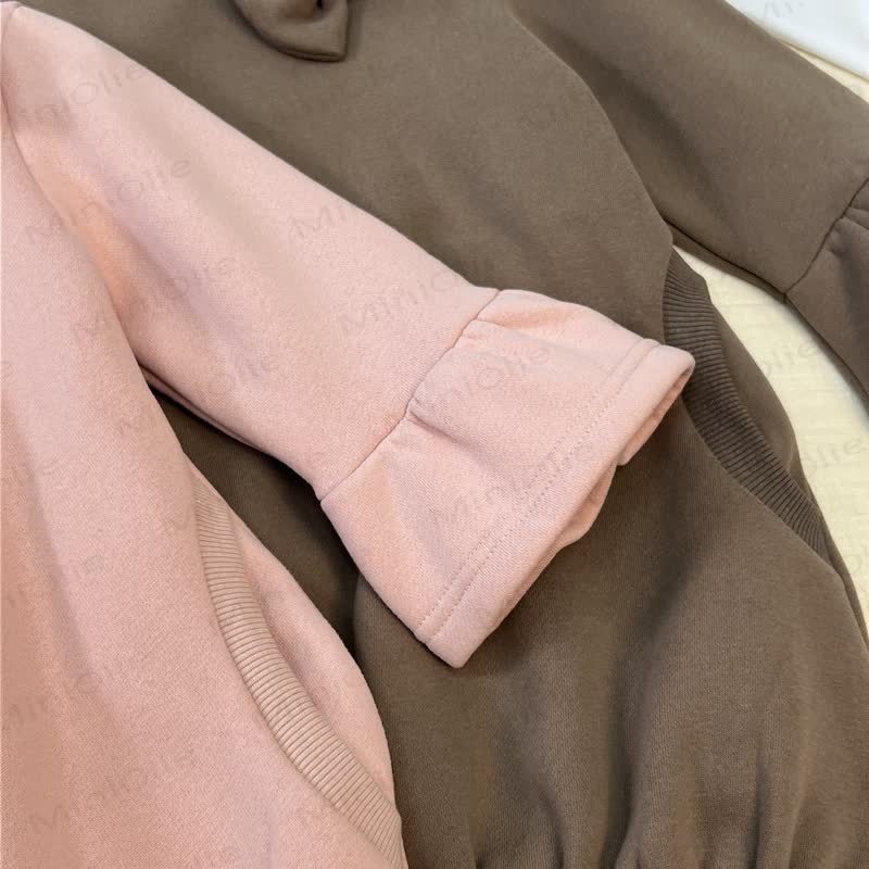 Toddler Girl 3D Bow Solid Color Puff Sleeve Dress - image 6