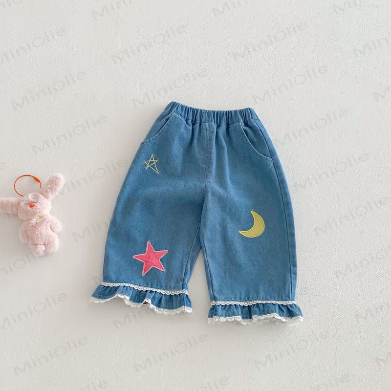 Baby Toddler Girl Denim Pants - Blue - 5-7T - image 1