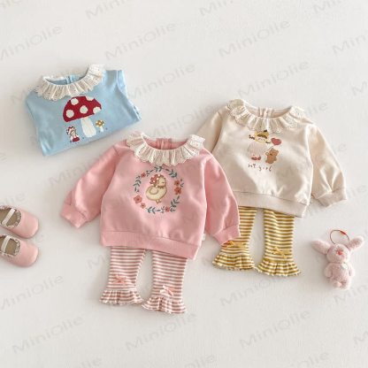 Baby Toddler Girl Lace Top/Bow Leggings - image 1