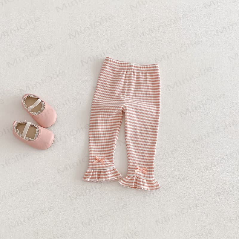 Baby Toddler Girl Lace Top/Bow Leggings - Pink White Leggings - 3-5T - image 8