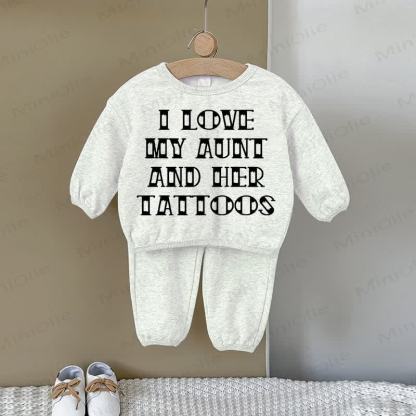 I LOVE MY AUNT AND HER TATTOOS Baby Gray Sweatshirt 2-piece Set - Gray - 2-3T - image 1