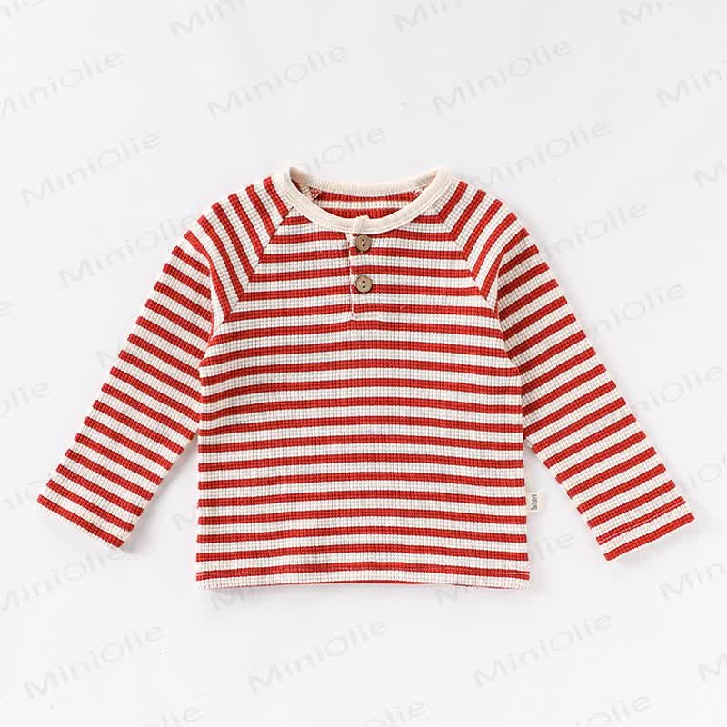 Baby Toddler Striped Cotton T-shirt - Red - 5-7T - image 4
