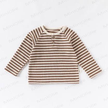 Baby Toddler Striped Cotton T-shirt - Brown - 5-7T - image 3