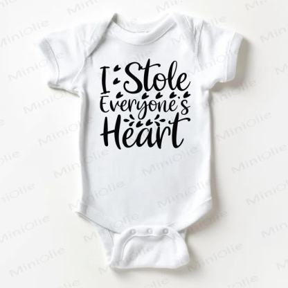 I STOLE EVERYONE'S HEART Baby White Bodysuit - White - 18-24M - image 1