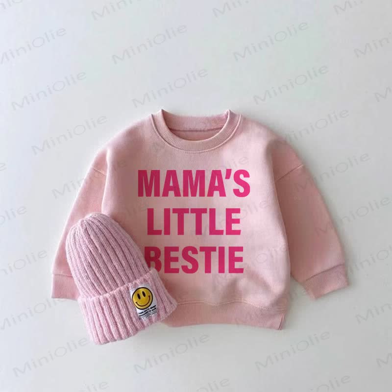 MAMA'S LITTLE BESTIE Baby Girl Pink Sweatshirt - Pink - 2-3T - image 1