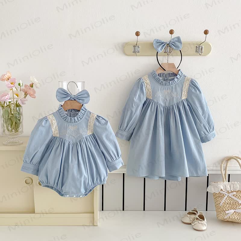 Baby Toddler Girl Bow Lace Flower Dress/ Bodysuit - image 4
