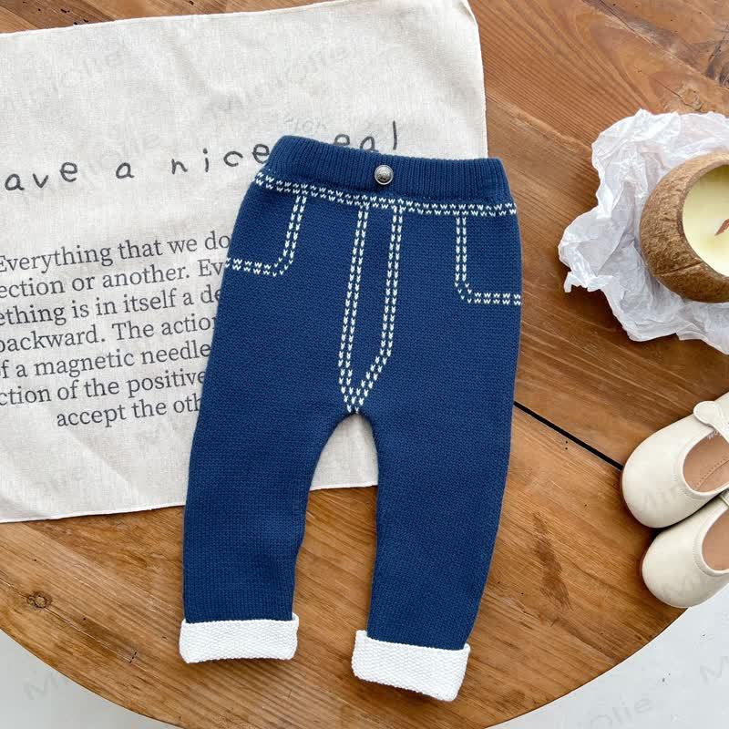 Baby Solid Color Knit Leggings - image 4