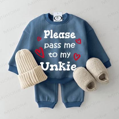 PLEASE PASS ME TO MY UNCKIE Baby Blue Sweatsuit 2-piece Set - Blue - 2-3T - image 1