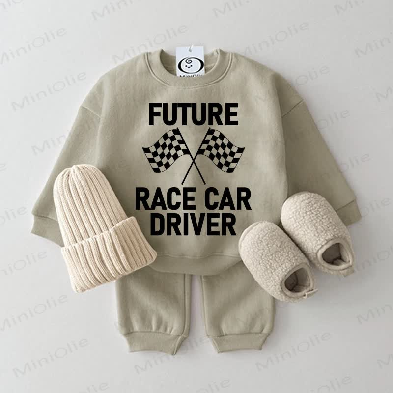 FUTURE RACE CAR DRIVER Baby Check Grey Green 2-piece Set - Grey Green - 2-3T - image 1
