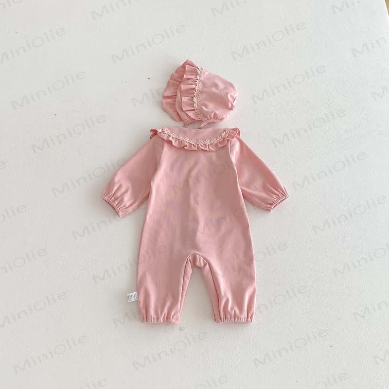 Baby Flower Collar Romper with Hat - image 6