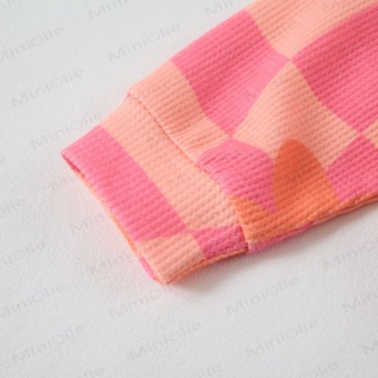 Baby Checkered Flowers Pink Waffle 2-piece Set - image 3