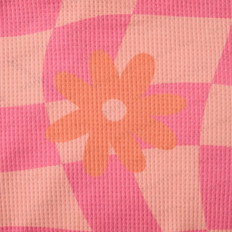 Baby Checkered Flowers Pink Waffle 2-piece Set - image 5