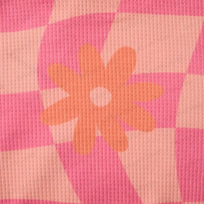 Baby Checkered Flowers Pink Waffle 2-piece Set - image 5