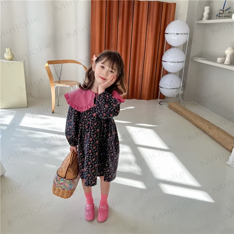 Baby Toddler Girl Flower Lapel Dress - image 4