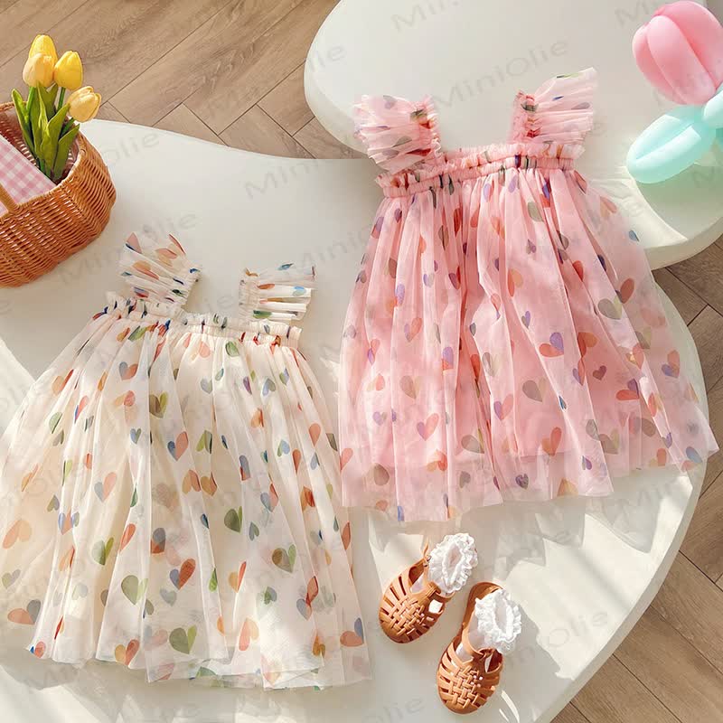 Baby Toddler Girl Love Flying Sleeves Dress - image 1