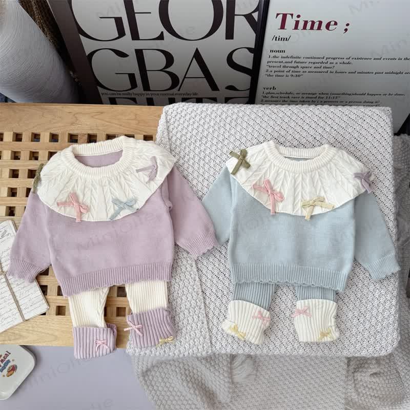 Baby Girl Bow Knit 2-piece Set - image 1