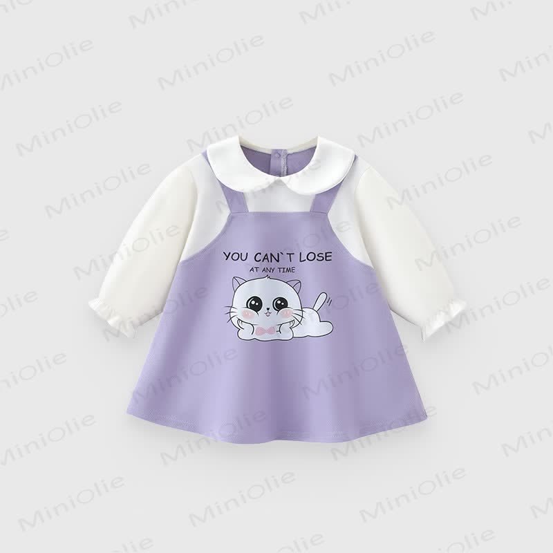 Baby Toddler Girl Flower Animal Dress - Purple Cat - 8Y - image 5