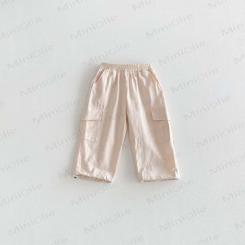 Baby Toddler Solid Color Worker Loose Pants - Beige - 8Y - image 6