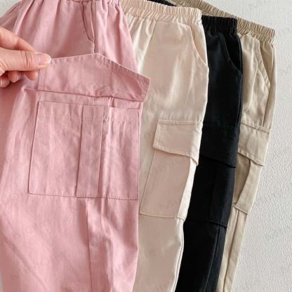 Baby Toddler Solid Color Worker Loose Pants - image 12