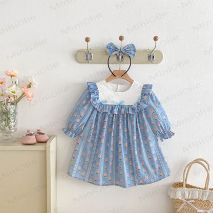 Toddler Kid Girl Flower Bow Stripe Dress - image 2