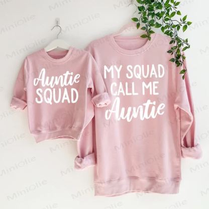 AUNTIE SQUAD/MY SQUAD CALL ME AUNTIE Pink Family Sweatshirt - Pink - Adult Sweatshirt: XL - image 1