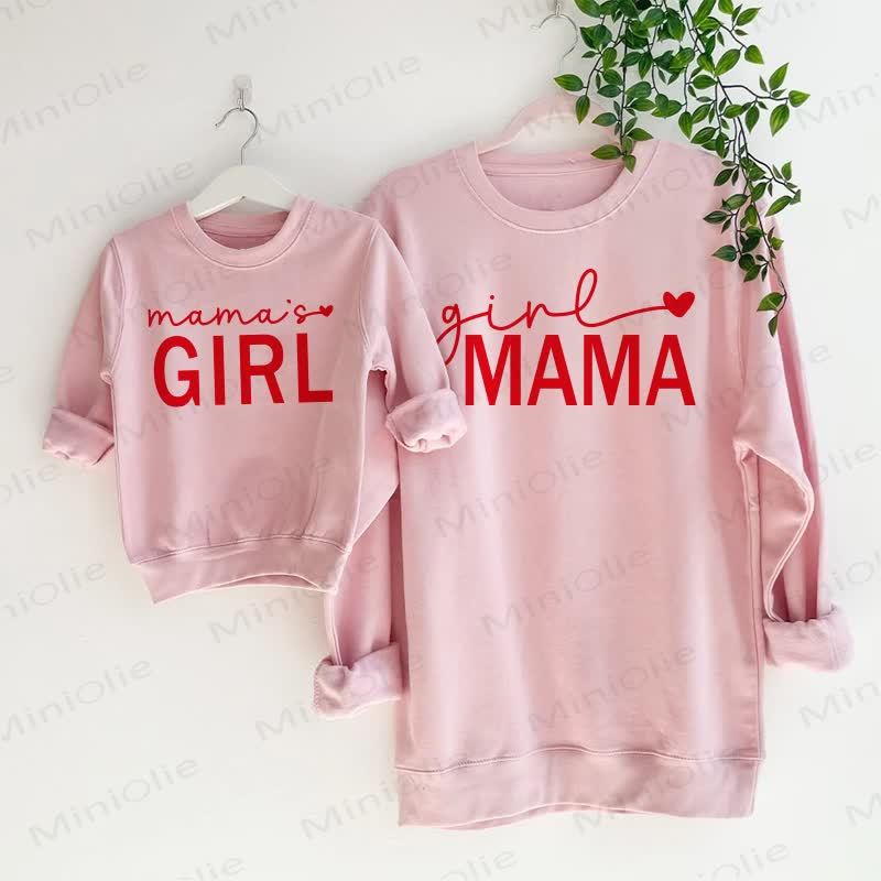 MAMA'S GIRL/GIRL MAMA Pink Love Family Sweatshirt - Pink - Adult Sweatshirt: XL - image 1