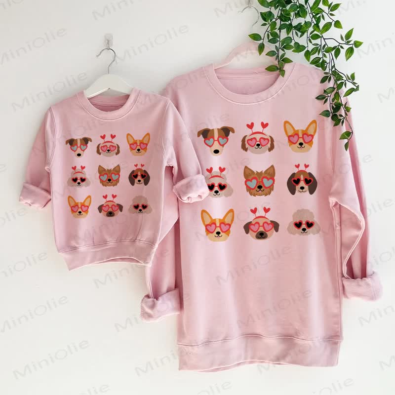 Pink Love Dogs Family Sweatshirt - Pink - Adult Sweatshirt: XL - image 1