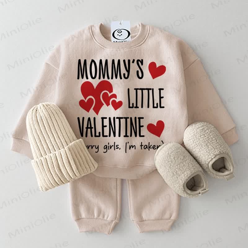MOMMY'S LITTLE VALENTINE Baby Love Beige 2-piece Set - Beige - 2-3T - image 1