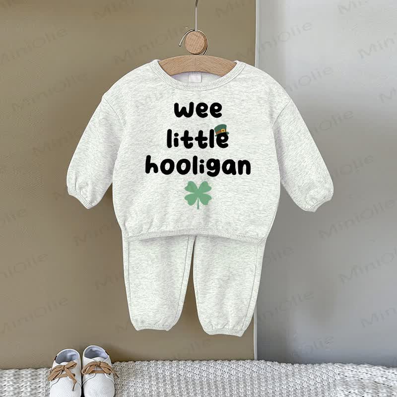 WEE LITTLE HOOLIGAN Baby Gray Sweatshirt 2-piece Set - Gray - 2-3T - image 1