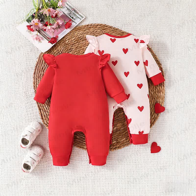 2-pack MOMMY'S LITTLE GIRL Baby Heart Romper - image 2