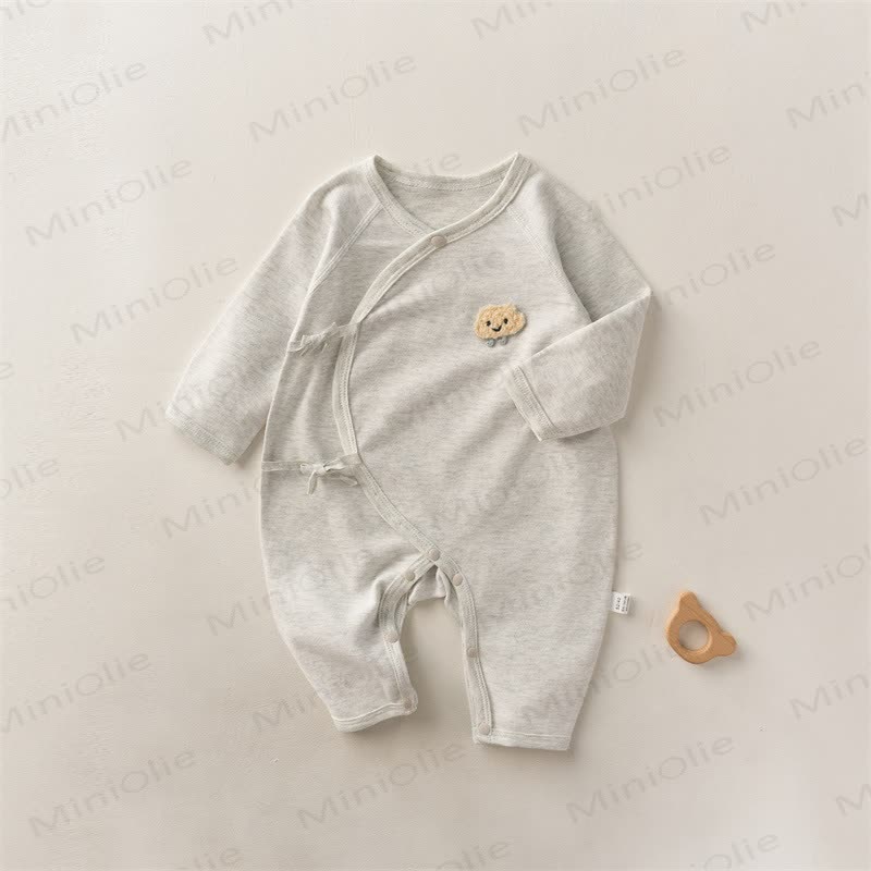 Baby Cloud Kimono All-cotton Romper - Grey - 3-6M - image 8