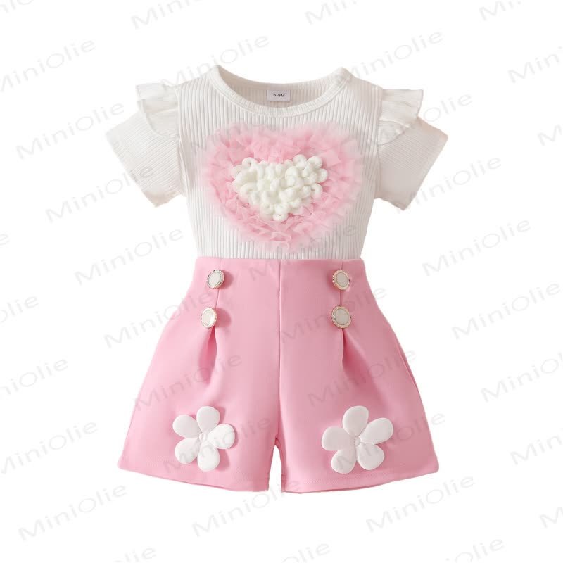 Baby Girl Love Flower Knit 2-piece Set - Pink - 3Y - image 2