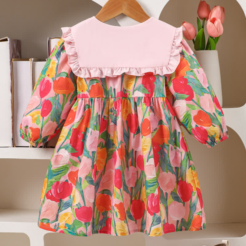 Baby Toddler Girl Lapel Flower Dress - image 3