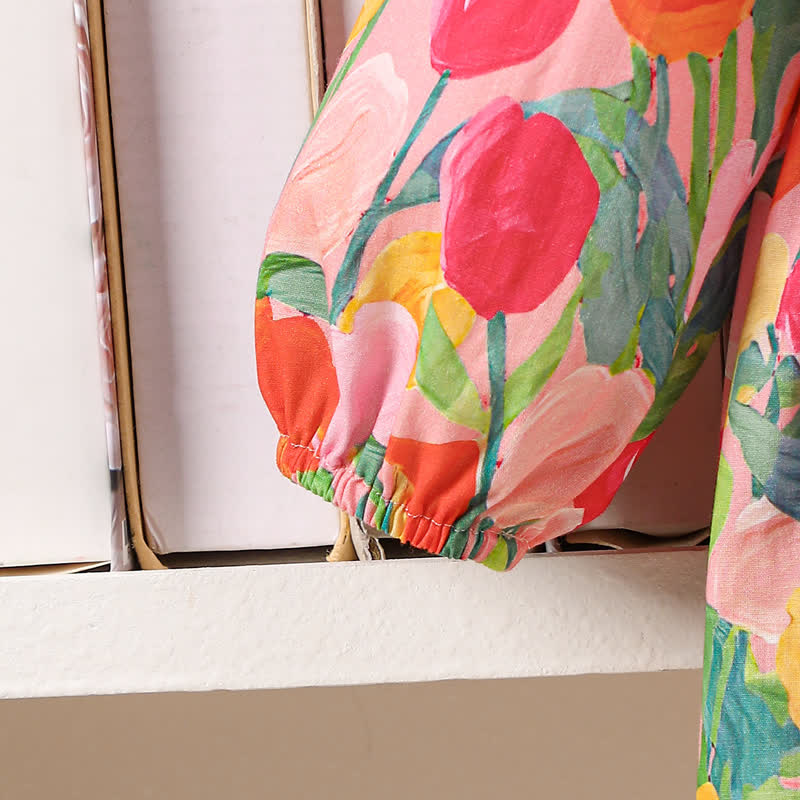 Baby Toddler Girl Lapel Flower Dress - image 9